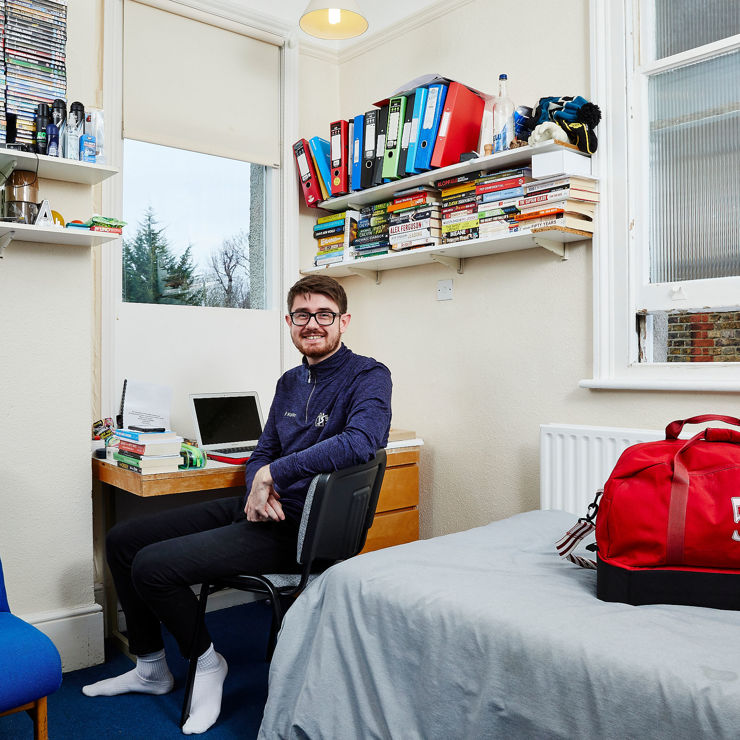 Student in their accommodation.