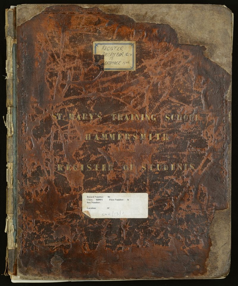 An old St Mary's registry book.